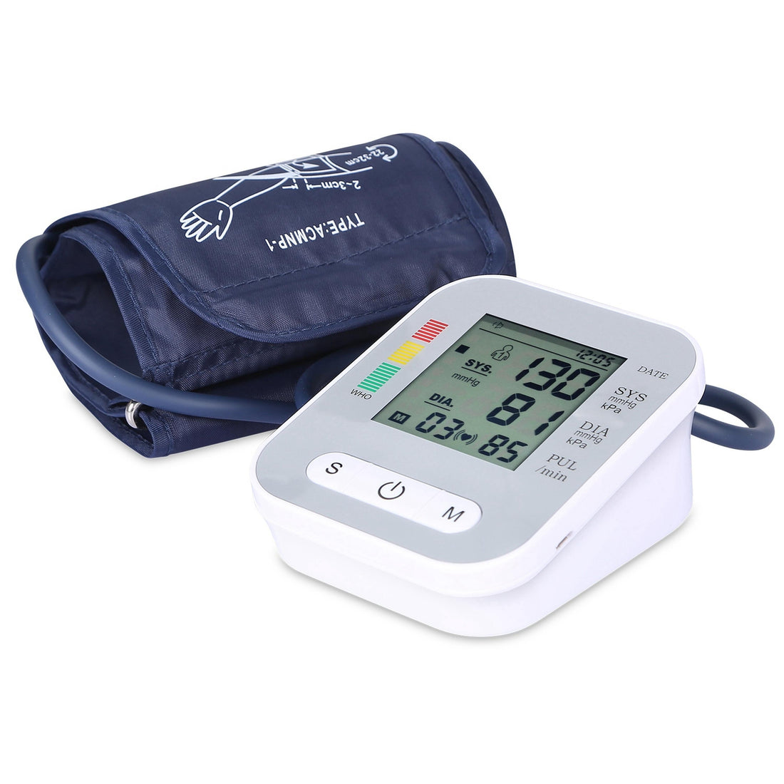 Digital Arm Blood Pressure Monitor LCD Heartbeat Voice Health Gauge