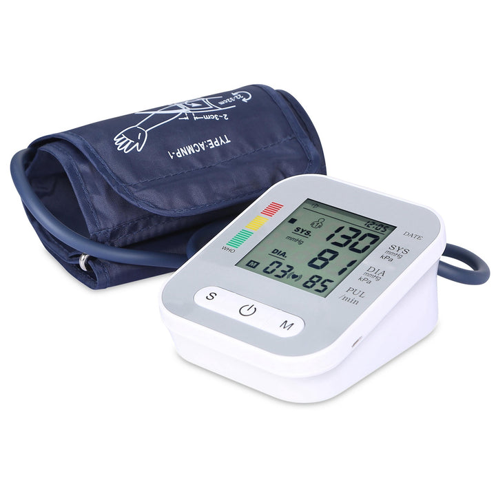 Digital Arm Blood Pressure Monitor LCD Heartbeat Voice Health Gauge