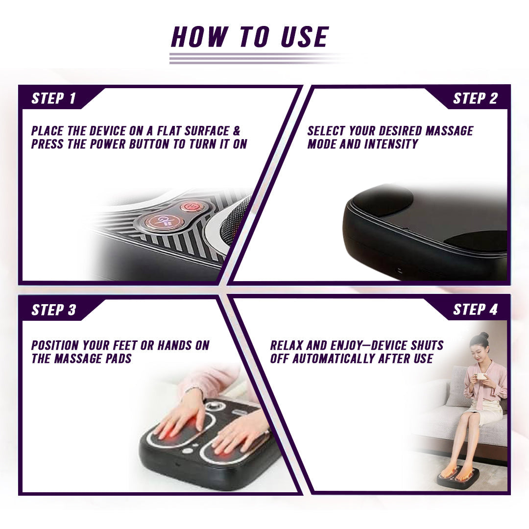 Stress & Pain Relief Foot Massager w/Heat- Deep Tissue, Circulation & Relaxing