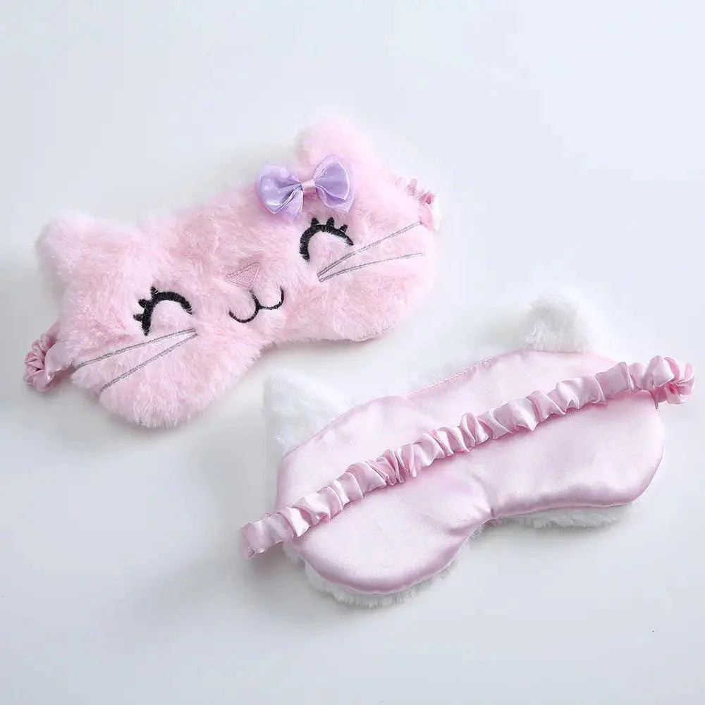 Cute Soft Cat Sleep Mask Comfortable Lightweight Travel Eye Cover