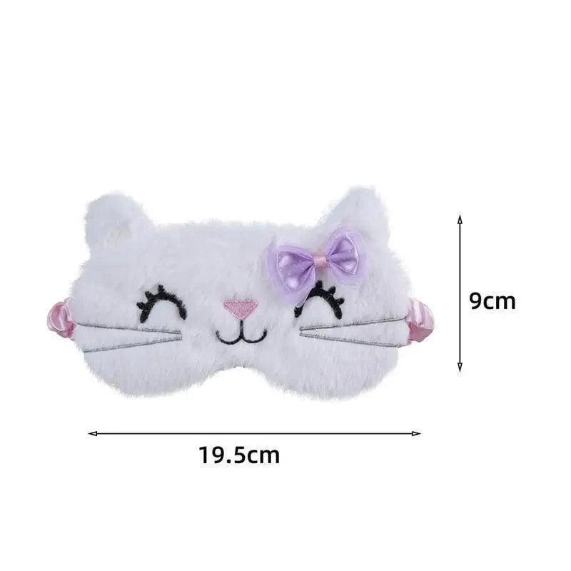 Cute Soft Cat Sleep Mask Comfortable Lightweight Travel Eye Cover