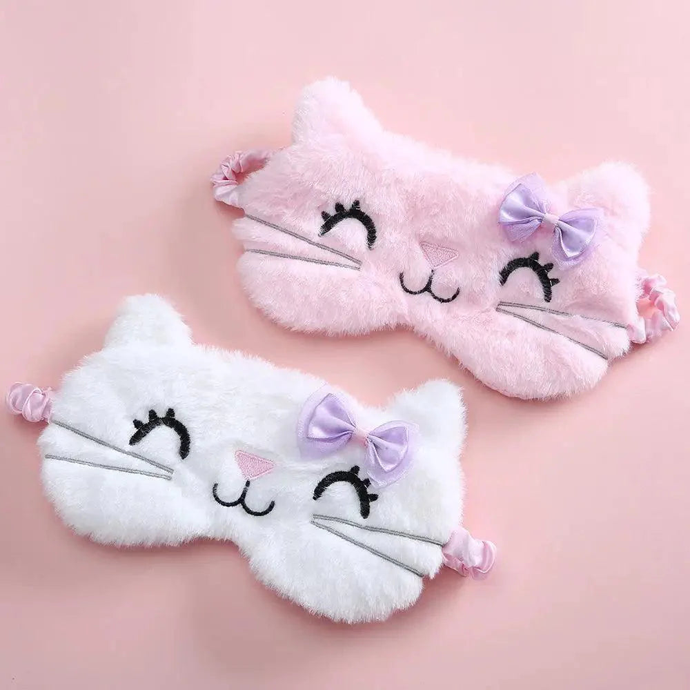Cute Soft Cat Sleep Mask Comfortable Lightweight Travel Eye Cover