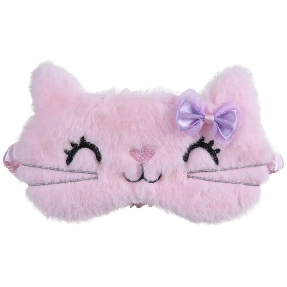 Cute Soft Cat Sleep Mask Comfortable Lightweight Travel Eye Cover