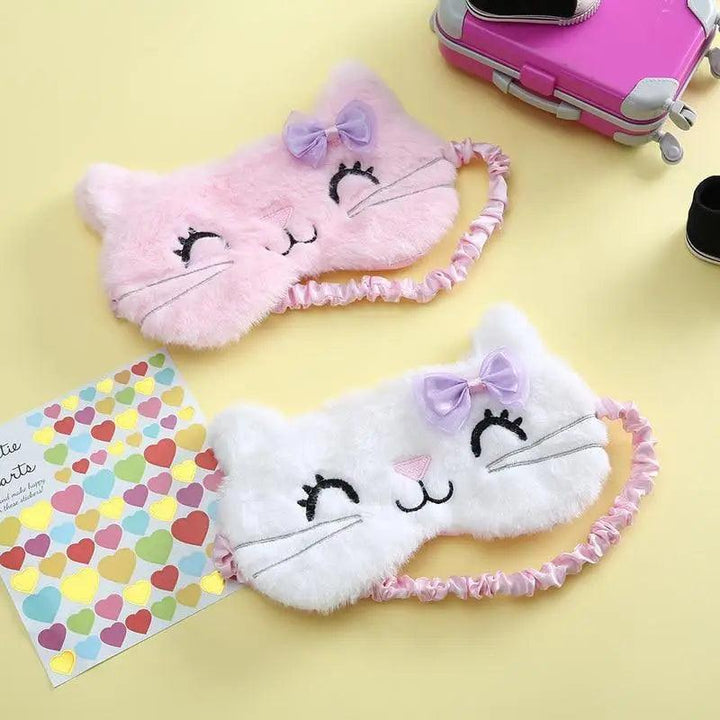 Cute Soft Cat Sleep Mask Comfortable Lightweight Travel Eye Cover