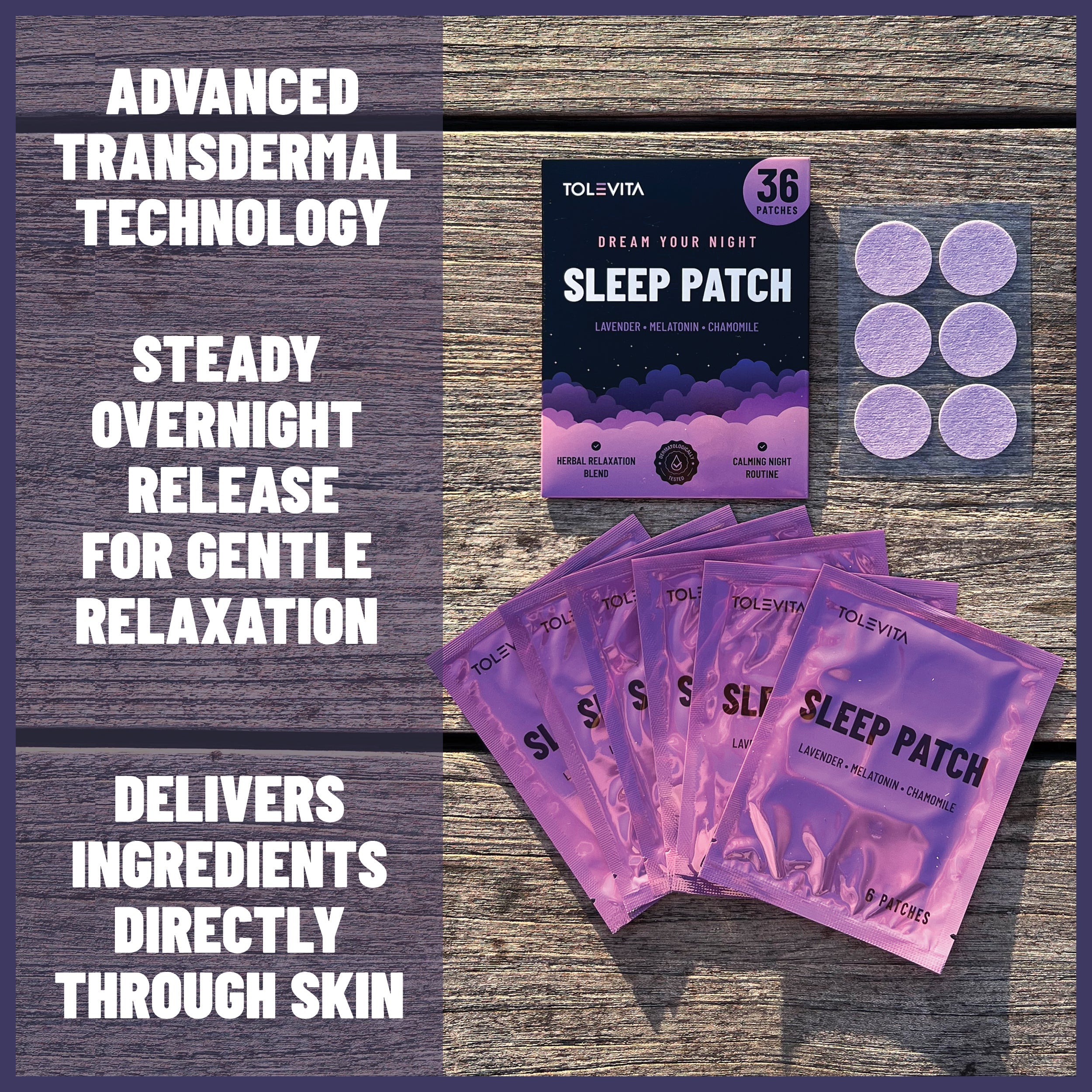 Sleep Patches Natural Aid with Melatonin Lavender Herbal Extracts