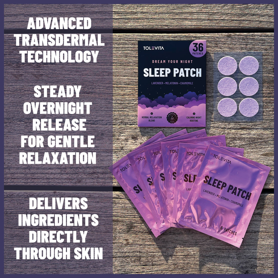 Sleep Patches Natural Aid with Melatonin Lavender Herbal Extracts